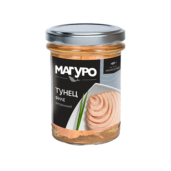 Филе полосатого тунца натуральное Магуро 200 гр.